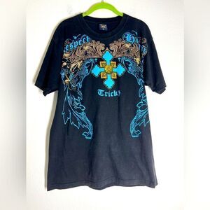 Vintage TEE TREE T-SHIRT BLACK GOTHIC STYLE SIZE L